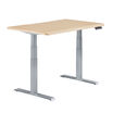 Electric Standing Desk with ComfortEdge in 48x30 light wood in raised position